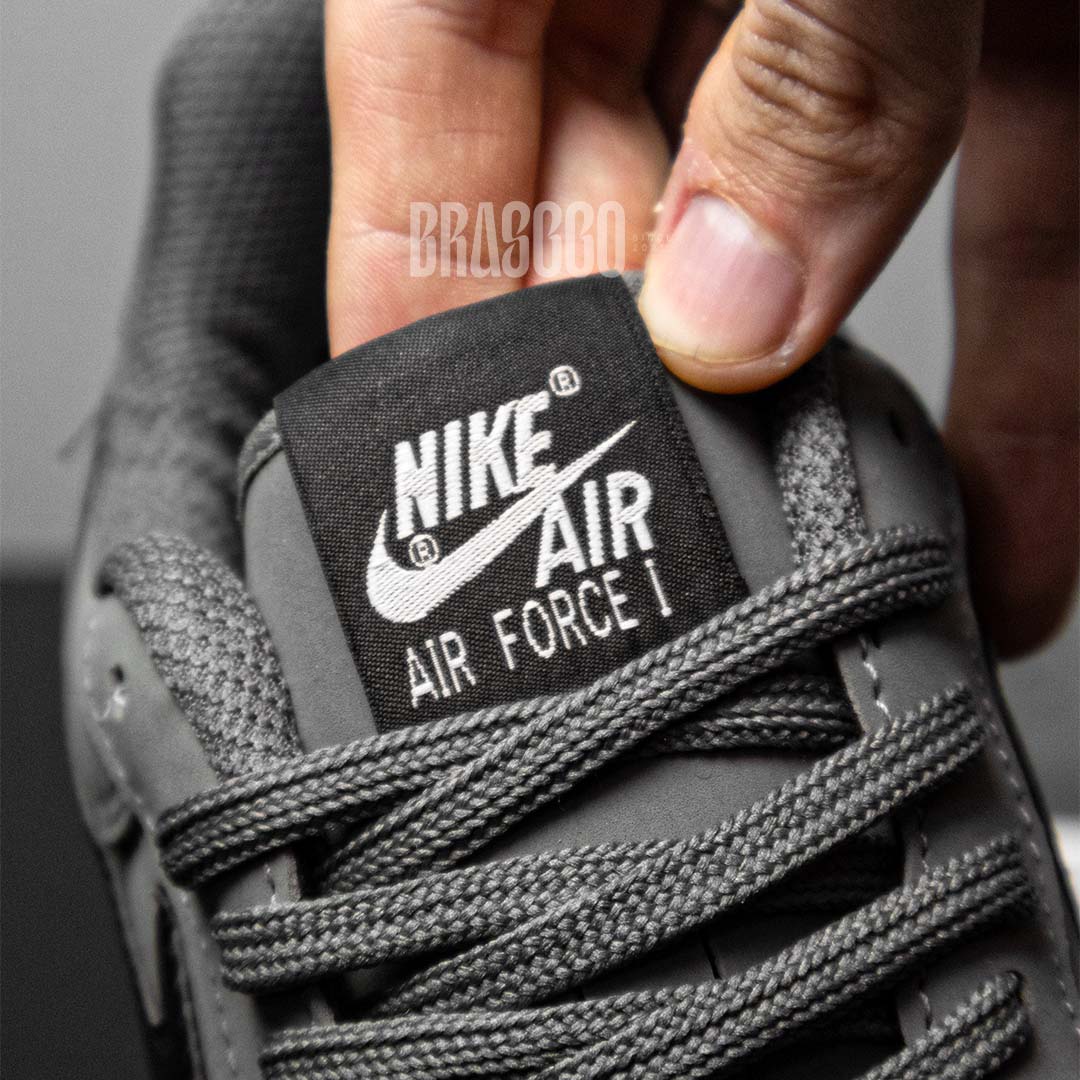 Tênis Air Force 1 Premium Luxo - Chumbo/Branco