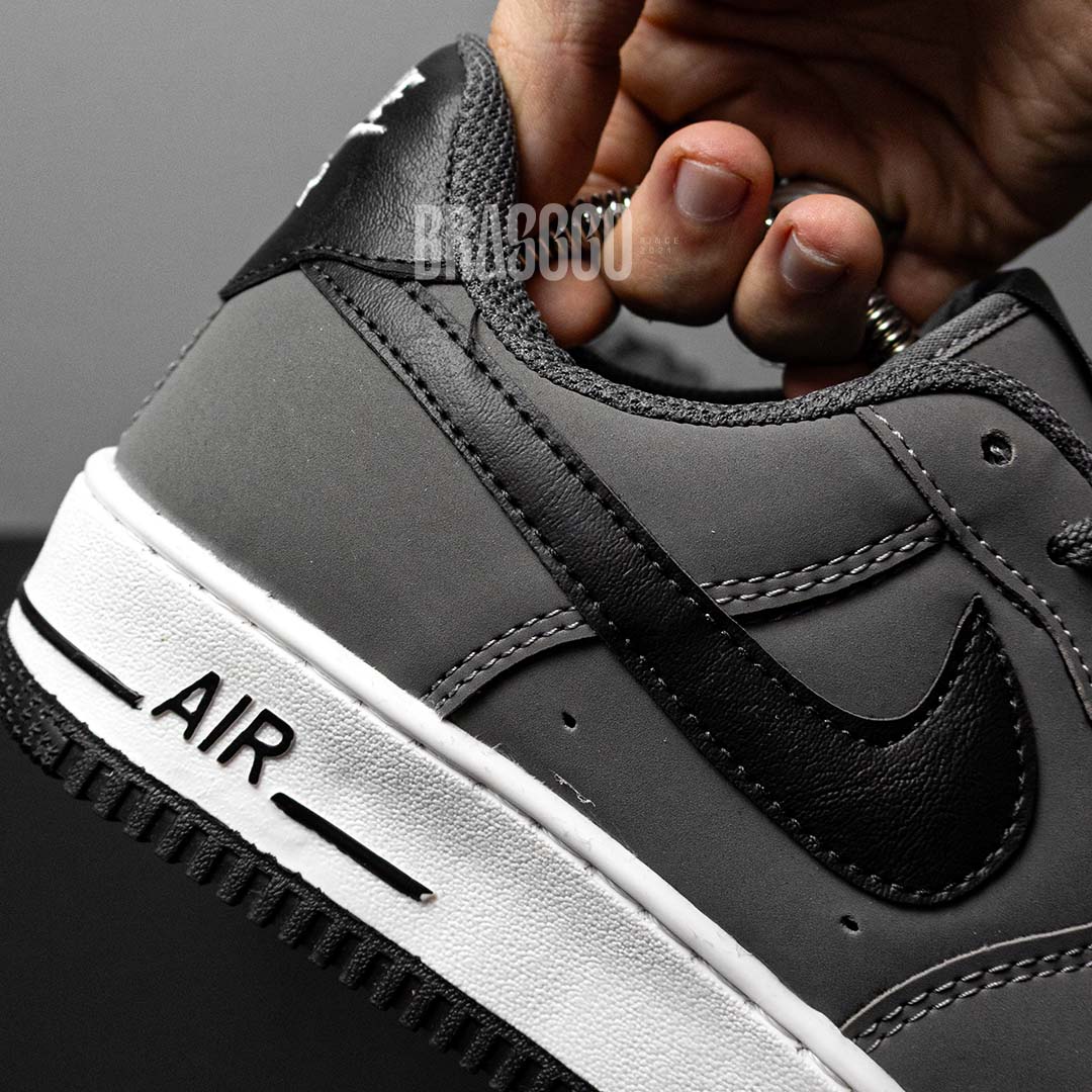 Tênis Air Force 1 Premium Luxo - Chumbo/Branco