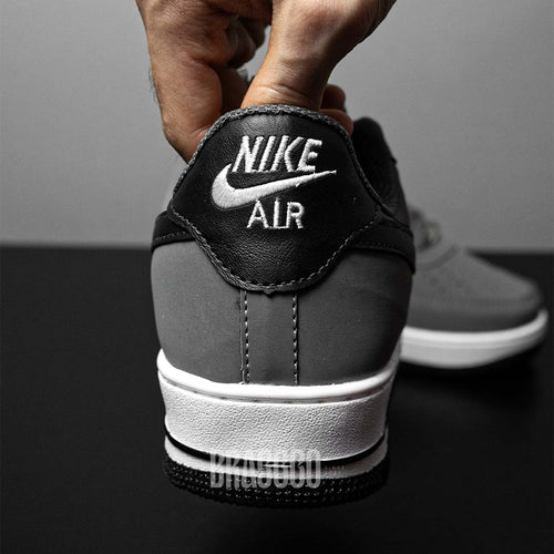 Tênis Air Force 1 Premium Luxo - Chumbo/Branco