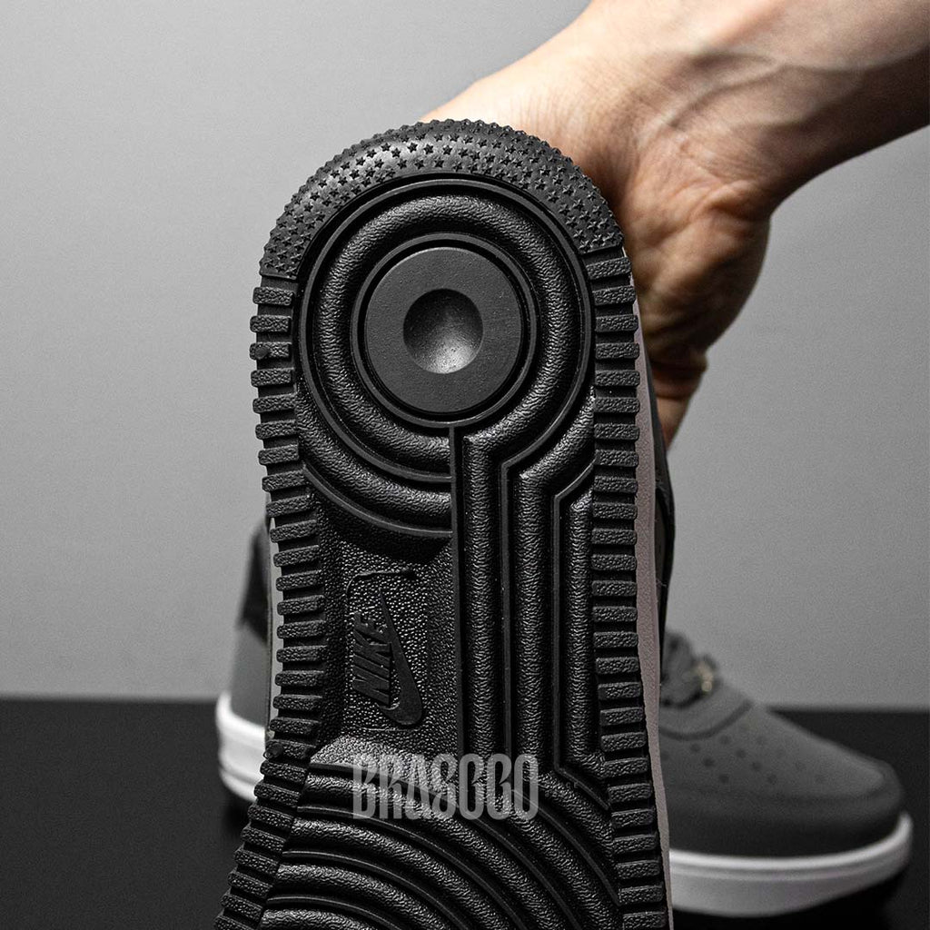 Tênis Air Force 1 Premium Luxo - Chumbo/Branco
